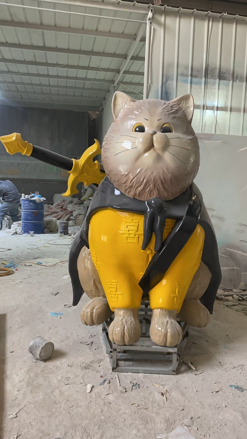 忍者猫雕塑