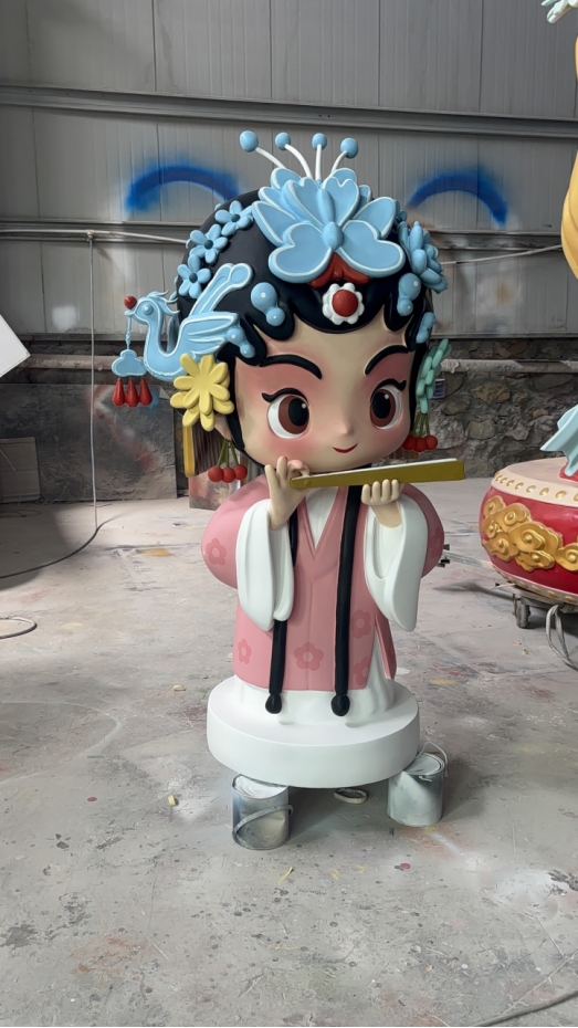 玻璃钢昆曲IP形象雕塑 | 苏州平江路昆曲文化街区定制项目